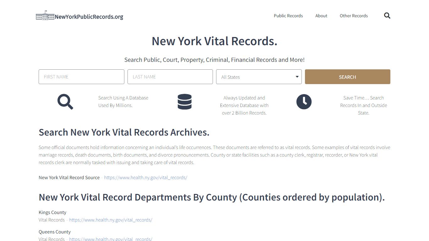 New York Vital Records: NewYorkPublicRecords.org